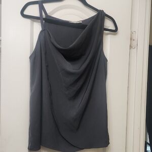 Elegant Gray Women's Drape Top